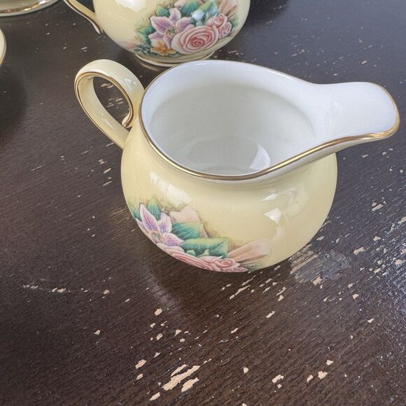 Hour Of Power Genuine Bone China Tea Set Service Pot Creamer Sugar Bowl Cups - Picture 4 of 12